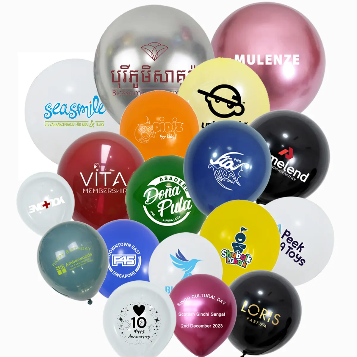 Balon latek sing dicithak khusus