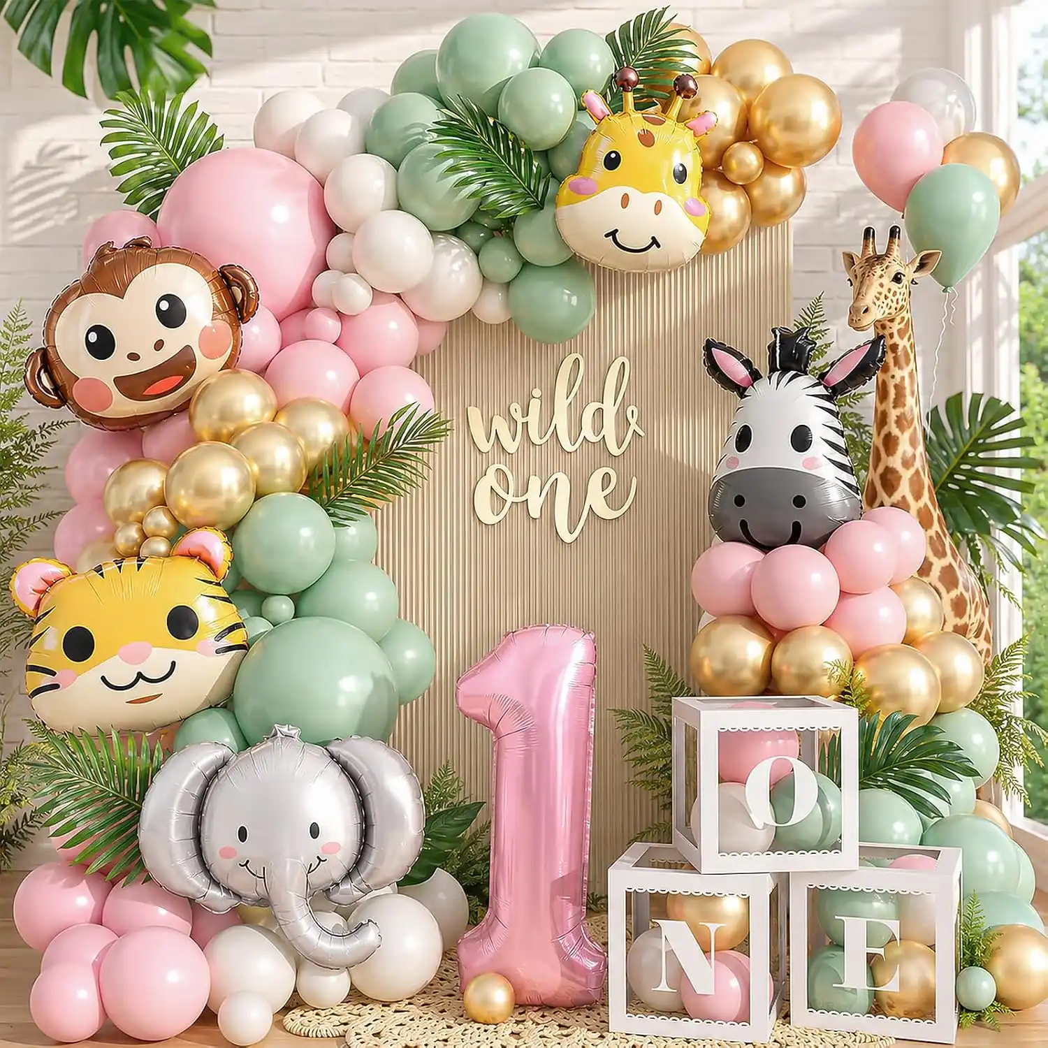Apa kit lengkungan balon pink lan ijo sing populer?
