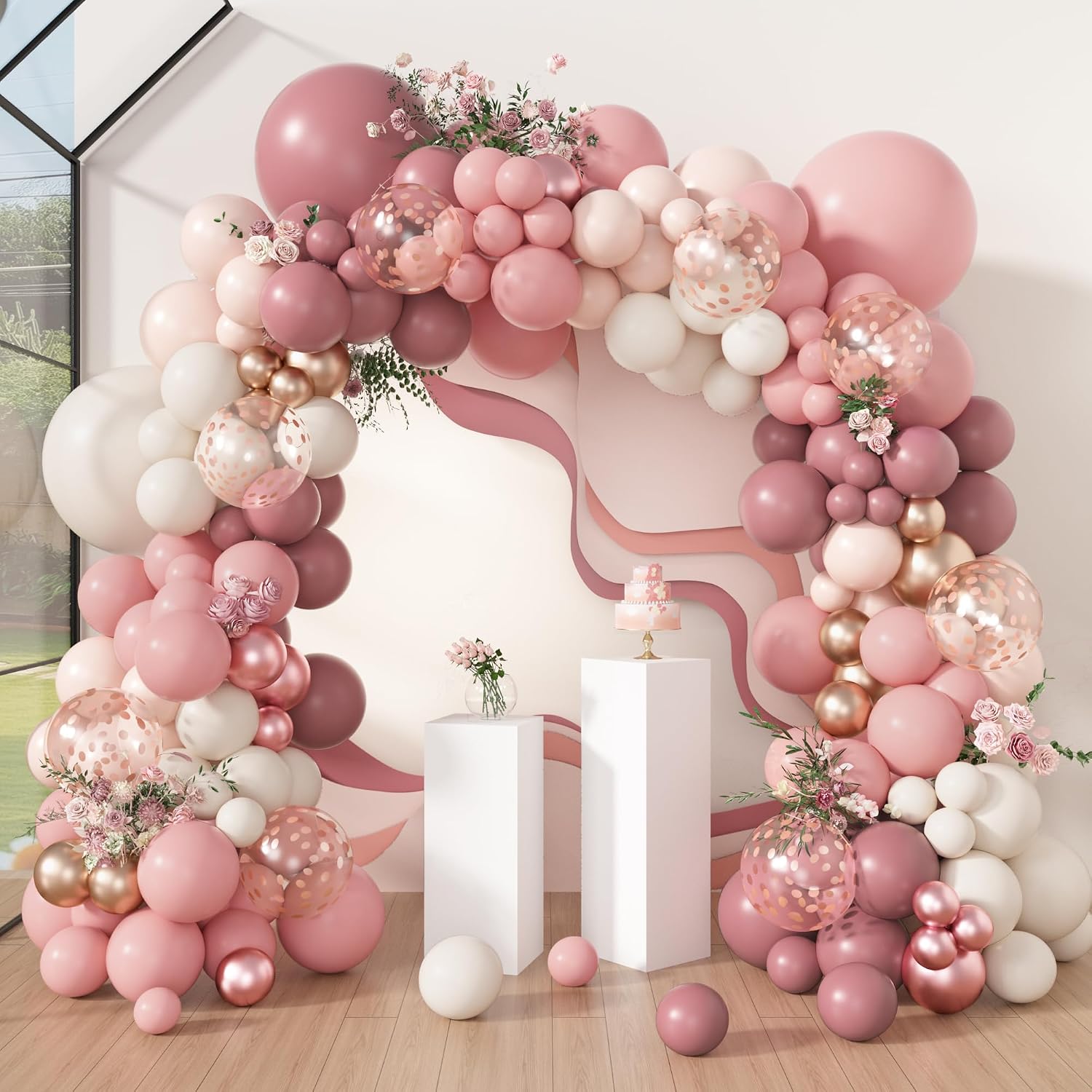 Apa kit lengkungan balon warna pink sing populer?