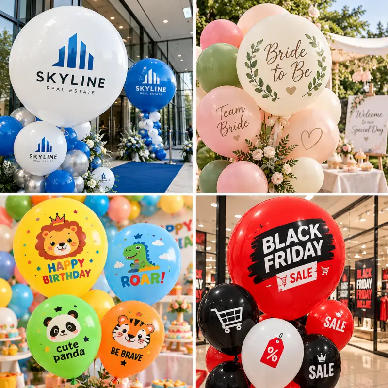 Grosir Balon Lateks Logo Custom: Milih Ukuran Cetak