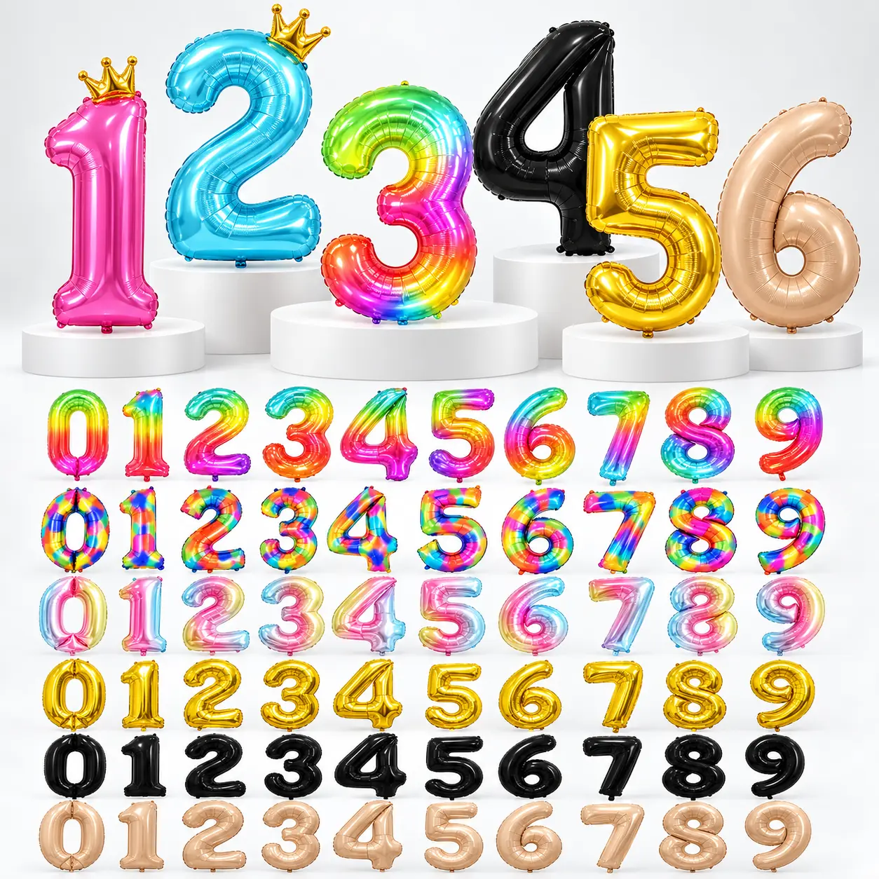 Balon Foil Nomer Grosir: Milih 16, 32 lan 40 Inch