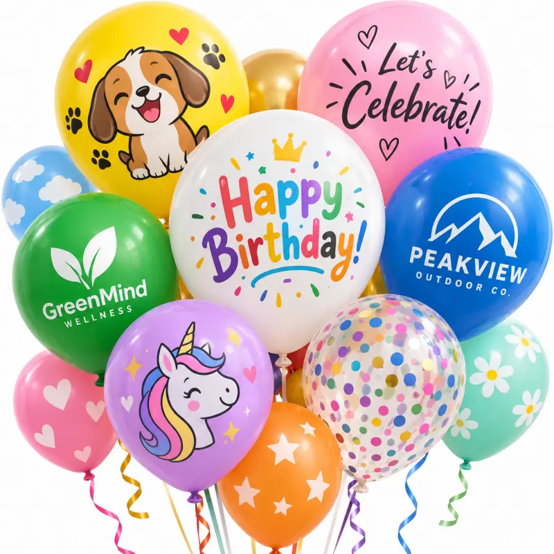 5 Inch Custom Printed Balon Lateks