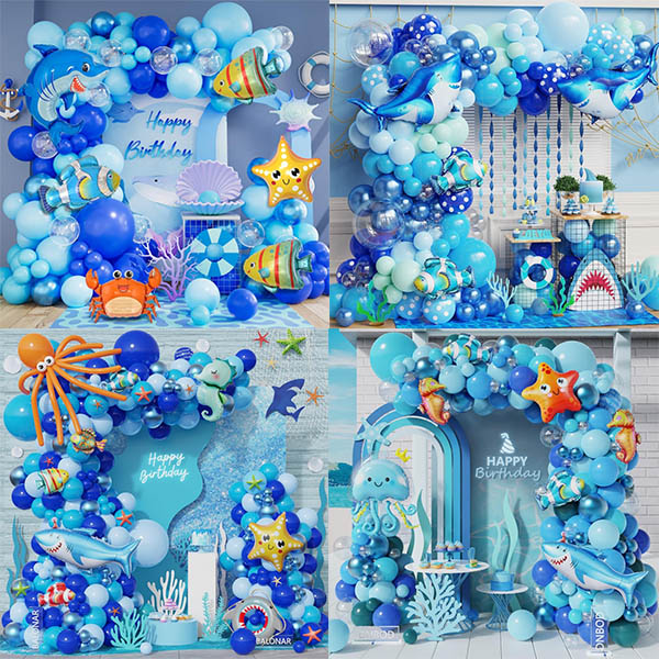 Balon Garland kanthi balon foil hiu