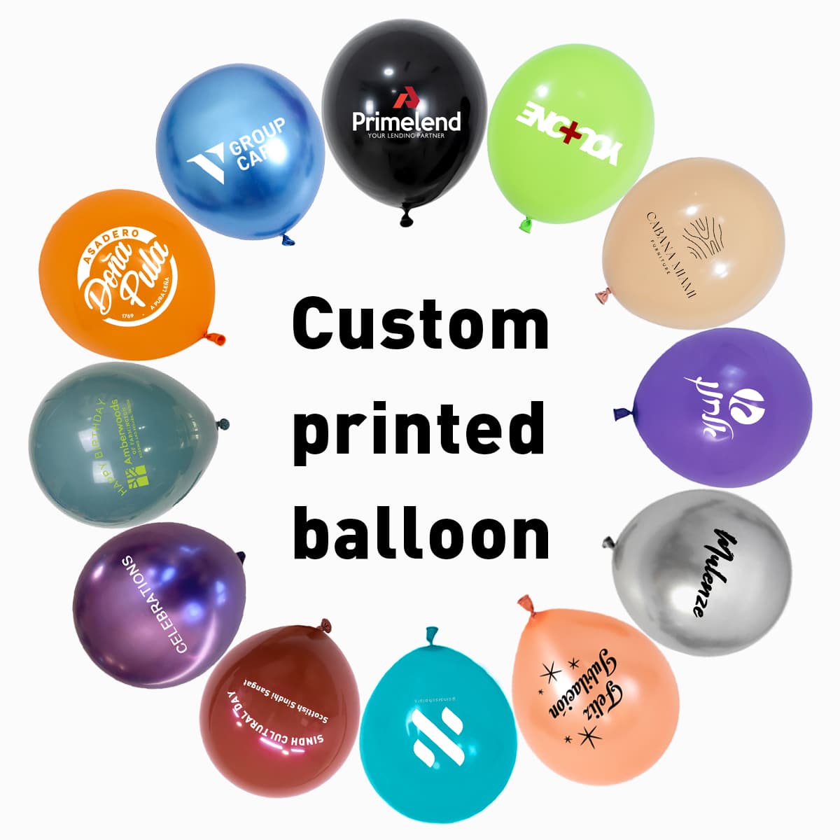 Custom Logo Dicithak Balon Lateks