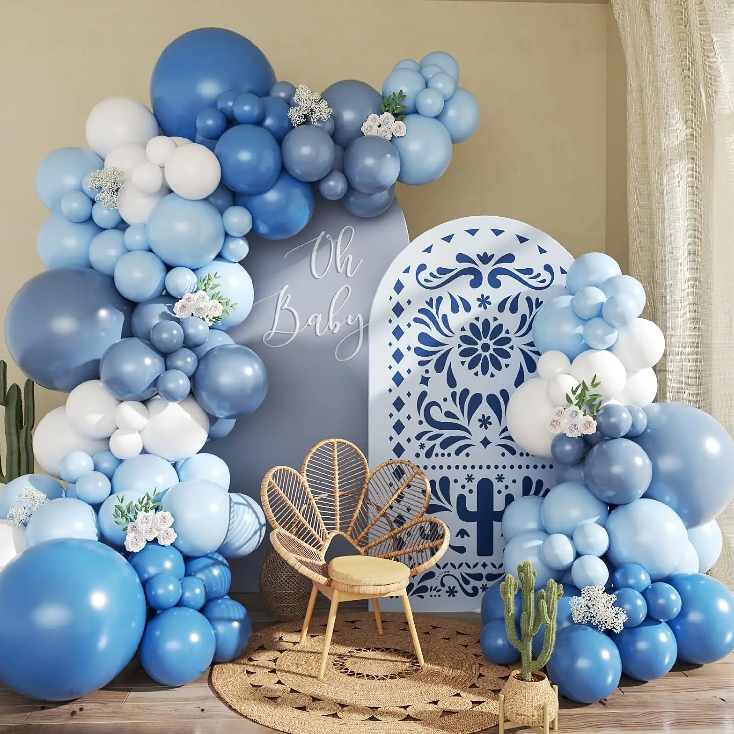 Denim Biru Balon Garland Arch Kits