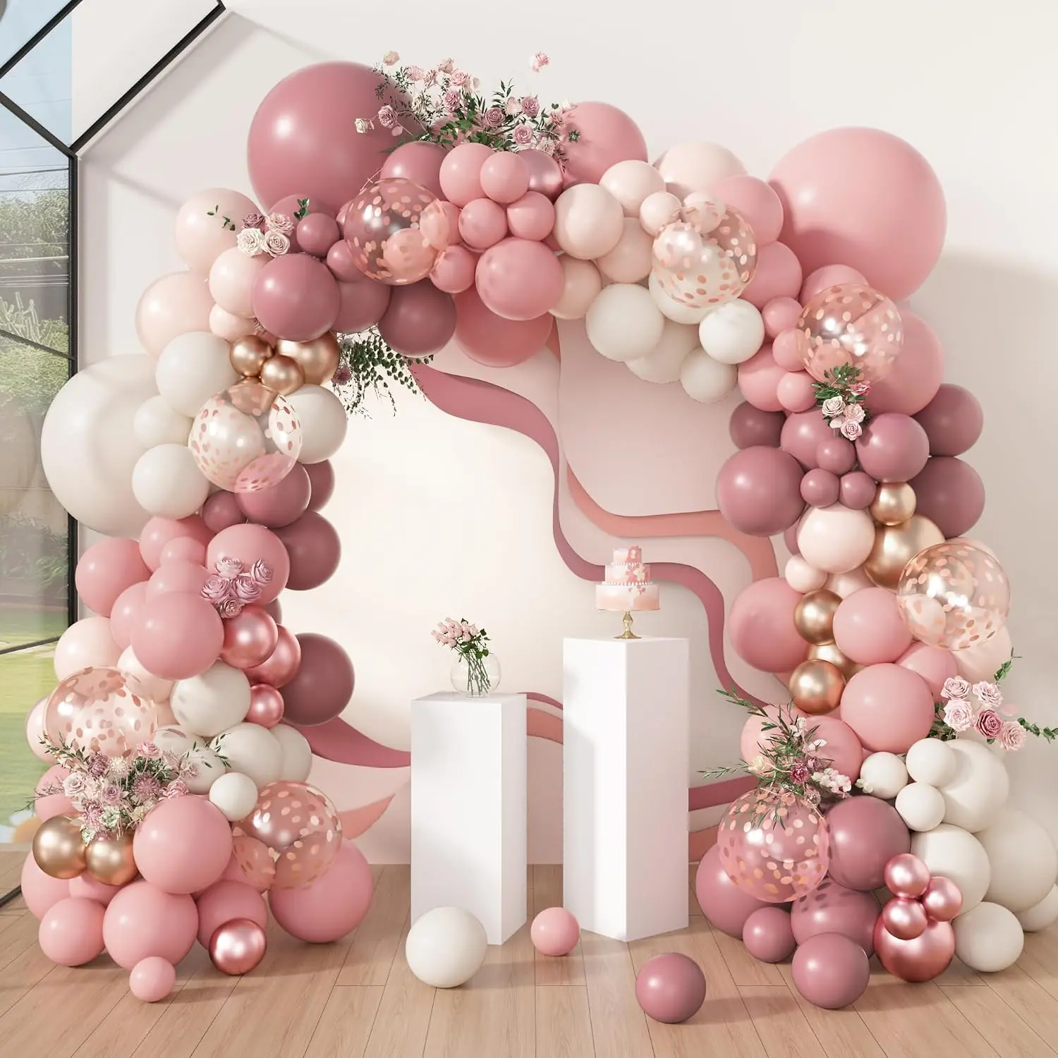 Dusty Rose Balon Garland Arch Kits