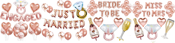 Diamond ring letter foil balloon