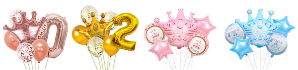 Crown foil balloon set