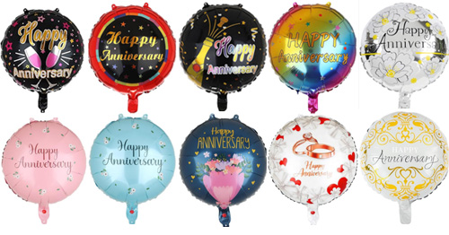 Happy anniversary foil round balloon
