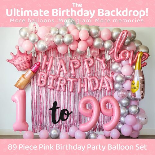 Set Balon Ulang Tahun Pink