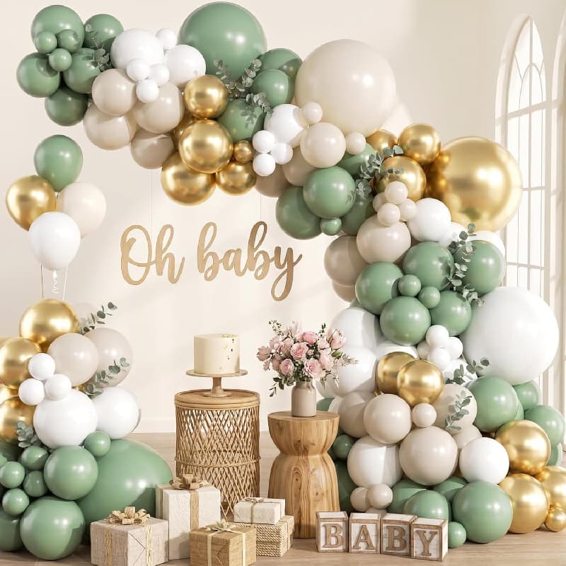Sage Green Balon Garland Kit