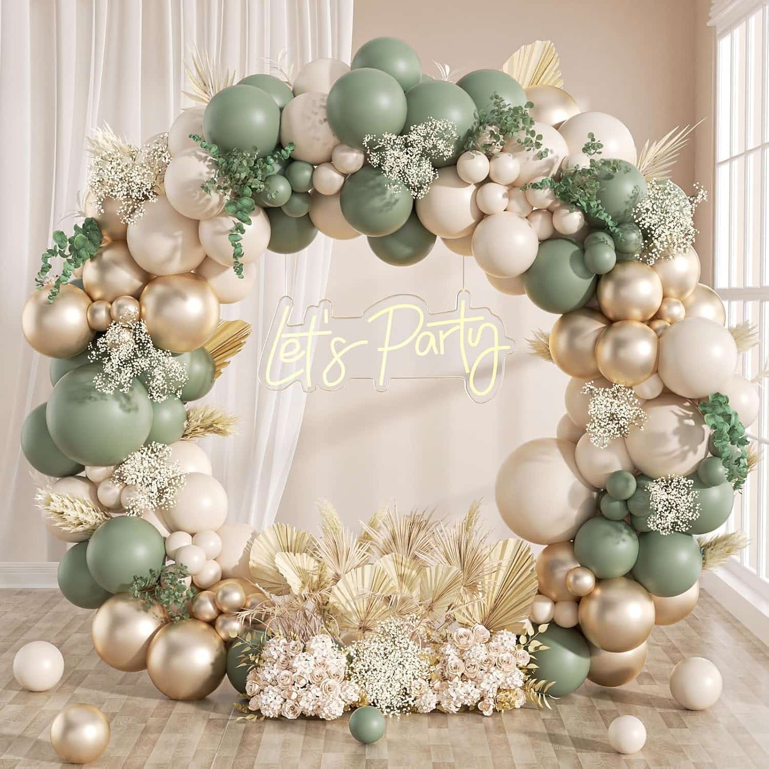 Sage Green Boho Balon Garland Arch Kit
