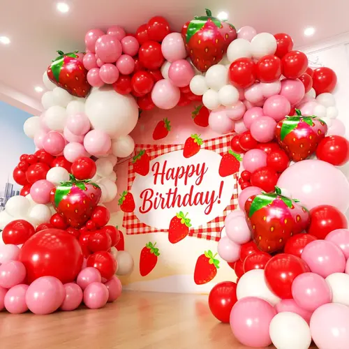 Garland balon tema strawberry